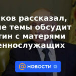 Peskov dijo qué temas discutirá Putin con las madres de los militares