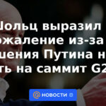 Scholz lamentó la decisión de Putin de no ir a la cumbre del G20