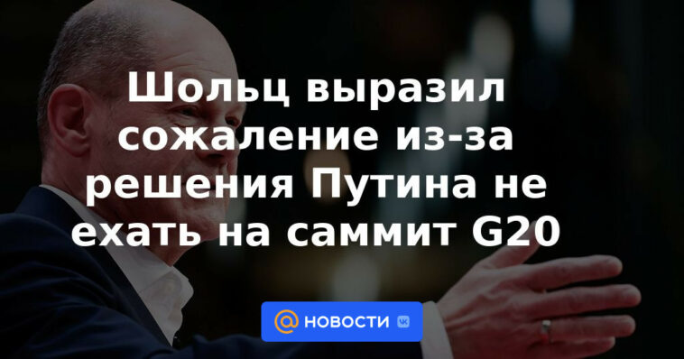 Scholz lamentó la decisión de Putin de no ir a la cumbre del G20