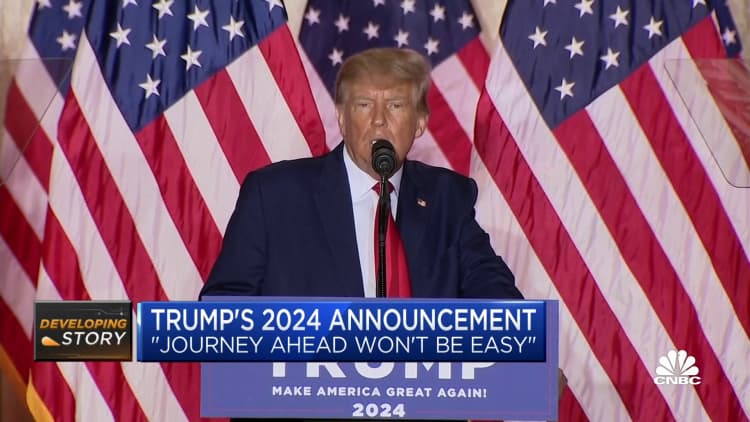 El expresidente Donald Trump anuncia su candidatura a la Casa Blanca en 2024