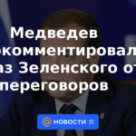 Medvedev comentó sobre la negativa de Zelensky a negociar