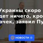 Ucrania pronto no tendrá más que limosnas, dijo Putin