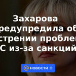 Zakharova advirtió sobre el empeoramiento de los problemas en la UE debido a las sanciones