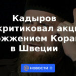Kadyrov criticó la acción de quemar el Corán en Suecia