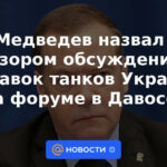 Medvedev calificó de vergüenza la discusión sobre el suministro de tanques a Ucrania en el foro de Davos