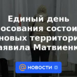La jornada de votación única se llevará a cabo en nuevos territorios, dijo Matviyenko