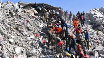 El lugar donde Emine Akgul, de 26 años, fue rescatada de debajo de los escombros en Hatay, al sur de Turquía, el martes, 201 horas después del terremoto de la semana pasada.
