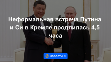 Reunión informal entre Putin y Xi en el Kremlin duró 4,5 horas