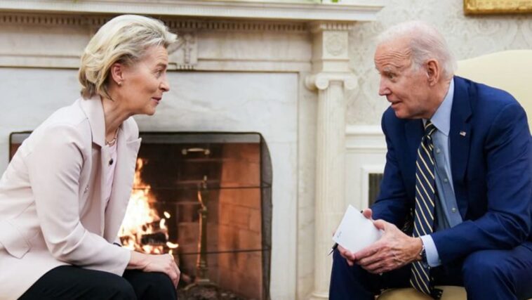 Von der Leyen de la UE dice que ella y Biden acordaron dialogar sobre tecnología limpia