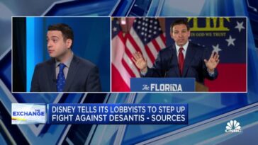 Disney les dice a sus cabilderos que intensifiquen la lucha contra el gobernador de Florida, Ron DeSantis