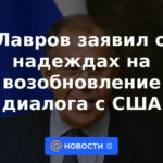 Lavrov anunció esperanzas para la reanudación del diálogo con los Estados Unidos.