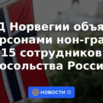 Ministerio de Relaciones Exteriores de Noruega declara persona non grata a 15 empleados de la Embajada de Rusia