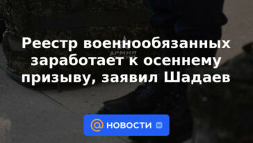 El registro de personas responsables del servicio militar comenzará a funcionar para el borrador de otoño, dijo Shadayev.