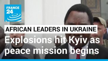Líderes africanos en Ucrania: explosiones golpean Kiev cuando la delegación comienza la misión de paz