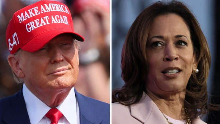 Encuesta revela que Harris supera a Trump en tres importantes estados de batalla electoral