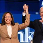 El presidente de Estados Unidos, Joe Biden, con la vicepresidenta y candidata presidencial demócrata para 2024, Kamala Harris