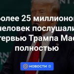 Más de 25 millones de personas escucharon la entrevista completa de Trump a Musk