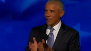 Obama makes a dick joke about Trump at the DNC.