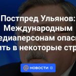 Representante Permanente Ulyanov: Es peligroso que las personalidades de los medios internacionales viajen a algunos países