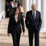 President Joe Biden and Vice President Kamala Harris walk along the Colonnade after Biden's remarks on the recent terrorist attacks in Israel, Tuesday, October 10, 2023, at the White House. (Official White House Photo by Lawrence Jackson)