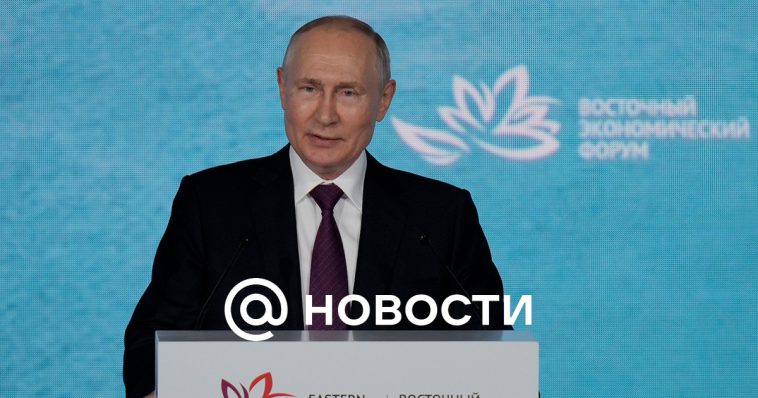 Discurso de Vladimir Putin en la sesión plenaria de la EEF. Transmisión de vídeo