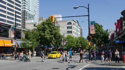 Calle Robson en Vancouver.