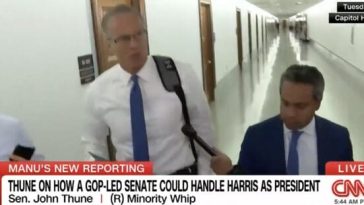 GOP Senator Thune with CNN's Manu Raju