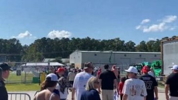 Trump supporters walk out in North Carolina