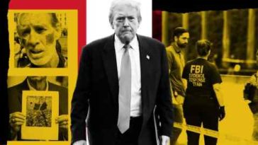 Un montaje de Donald Trump, agentes del FBI y Ryan Wesley Routh