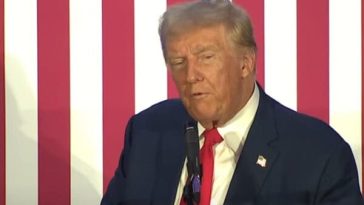 Donald Trump speaks to the Fraternal Order of Police in North Carolina.