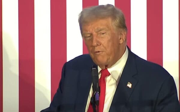 Donald Trump speaks to the Fraternal Order of Police in North Carolina.