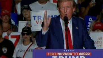 Trump holds a rally in Las Vegas.