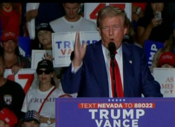 Trump holds a rally in Las Vegas.