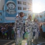 Una nave espacial con astronautas rusos y estadounidenses despega del cosmódromo de Baikonur