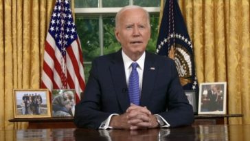 President Joe Biden addresses the nation from the Oval Office