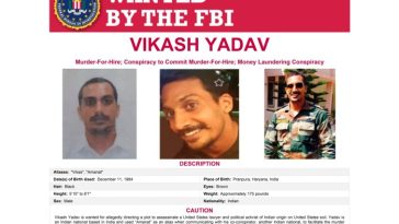 Cartel de búsqueda del FBI para Vikash Yadav