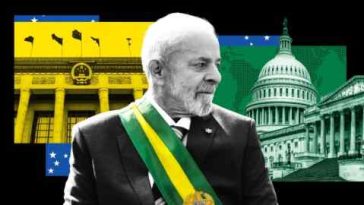 El presidente brasileño Luiz Inácio Lula da Silva, el Gran Salón del Pueblo en Beijing y el Capitolio de Estados Unidos