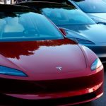 Tesla vehicles are displayed at the AutoMobility LA Auto Show