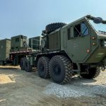 Mid-Range Capability (MRC) launcher from Charlie Battery, 5th Battalion, 3rd Field Artillery Regiment, Long Range Fires Battalion, 1st Multi-Domain Task Force arrives as part of the capability’s first deployment into theater on Northern Luzon, Philippines, on April 8 2024