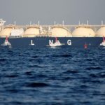 A natural gas tanker in the ocean