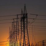 Electrical transmission towers in California