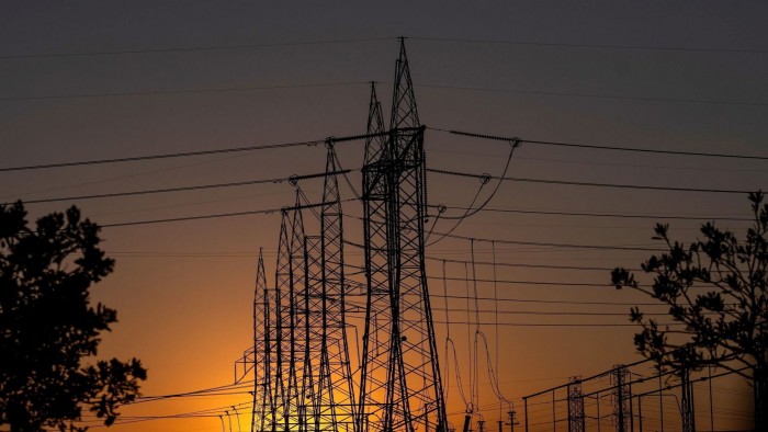 Electrical transmission towers in California