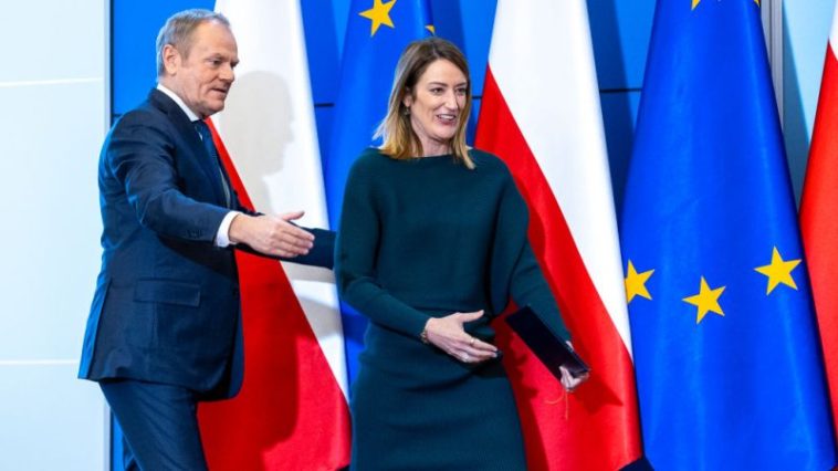 Tusk y Metsola preparan la presidencia de la UE antes del regreso de Trump