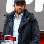 777 Partners’ Josh Wander at a football match between Standard de Liège and Royale union Saint-Gilloise in Liege, Belgium, in April 2022