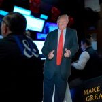 A cardboard cut-out of Donald Trump and a ‘Make America Great Again’ baseball cap