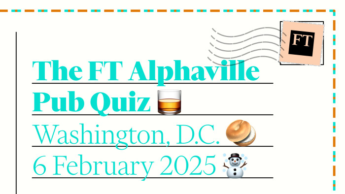 El FT Alphaville Pub Quiz llega a Washington DC el 6 de febrero