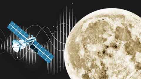 Montaje de luna, satélite y espectro