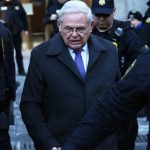 Bob Menendez departs Manhattan Federal Court after his sentencing on January 29 2025 in New York City