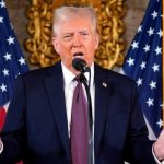 President-elect Donald Trump speaks during a news conference at Mar-a-Lago