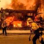 An apartment building burns in Altadena area of Los Angeles county last week